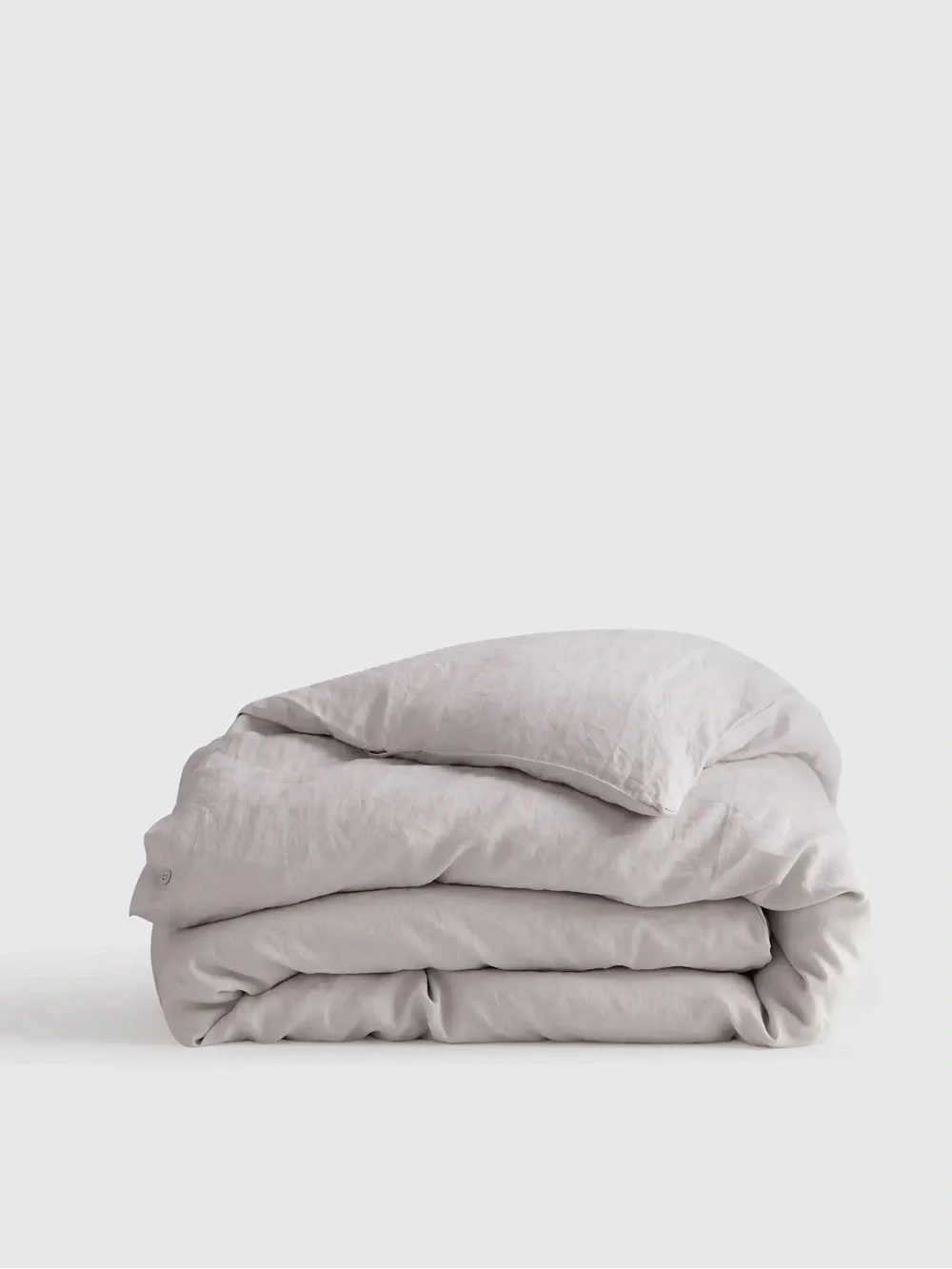 Quince European Linen QUEEN Duvet Cover - LIGHT GRAY color - NEW
